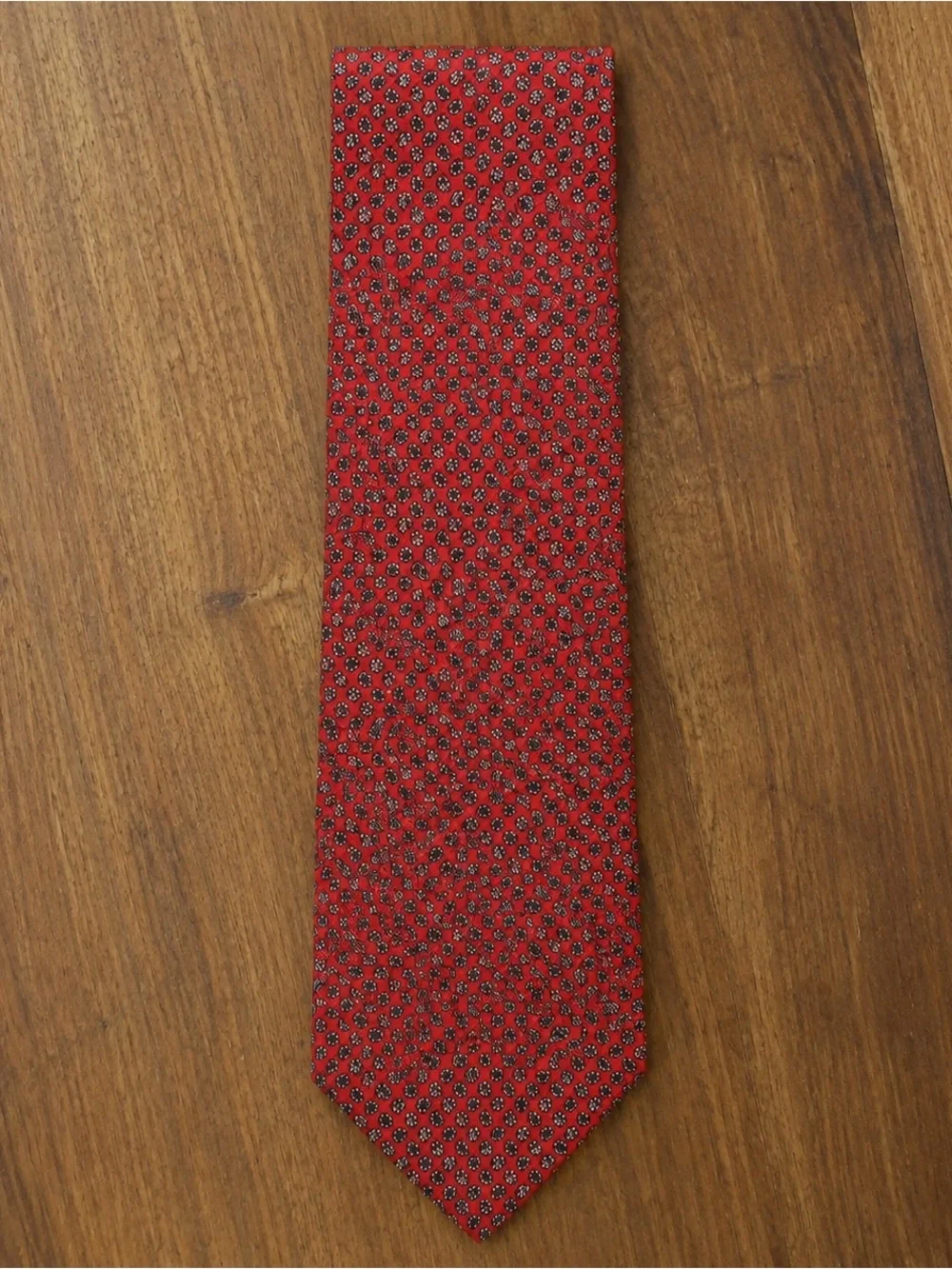 Vintage Bill Blass for Saks Fifth Avenue Classic Red Patterned Men's Tie